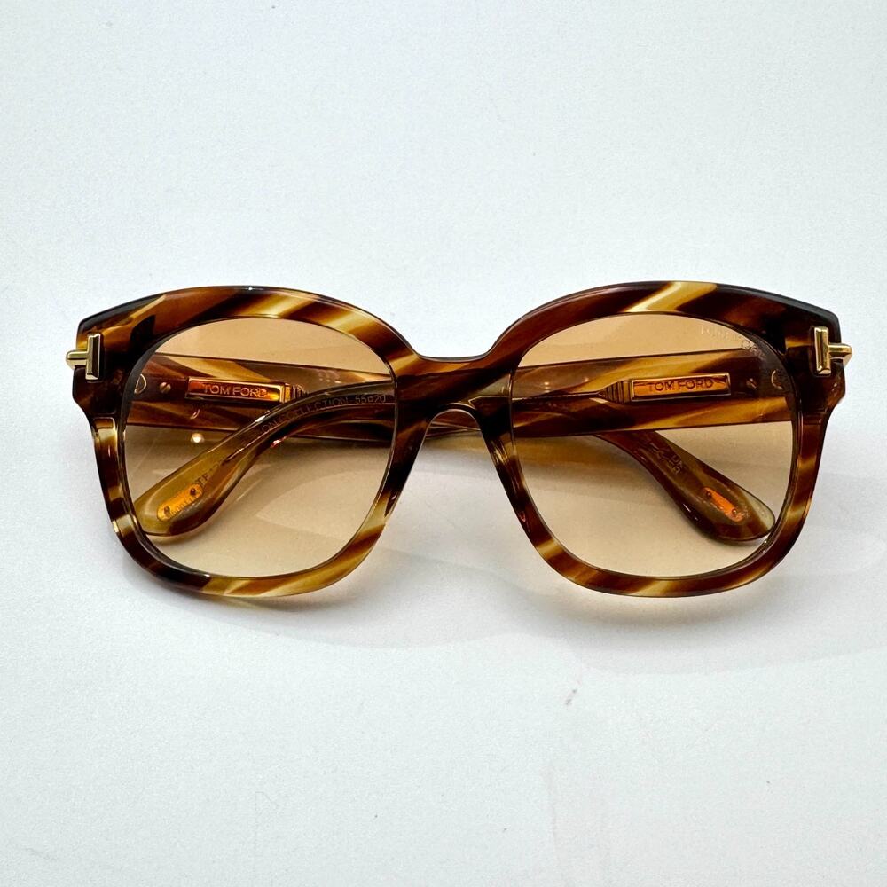 Tom Ford Sunglasses Icon FT1235 55F Havana Oversized Square Brown Gradient Lens